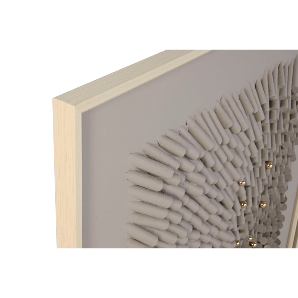 Cuadro de lienzo 3D en beige y gris, diseño abstracto — imagen 2