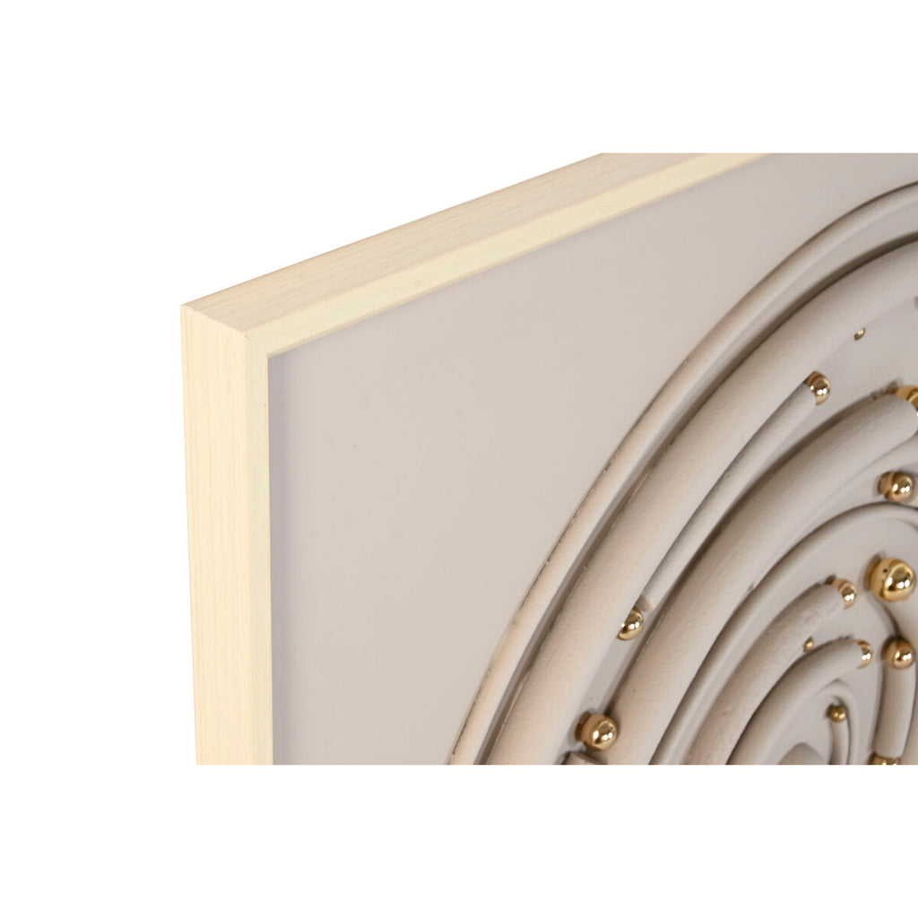 Cuadro de lienzo 3D en beige y gris, diseño círculos — imagen 2