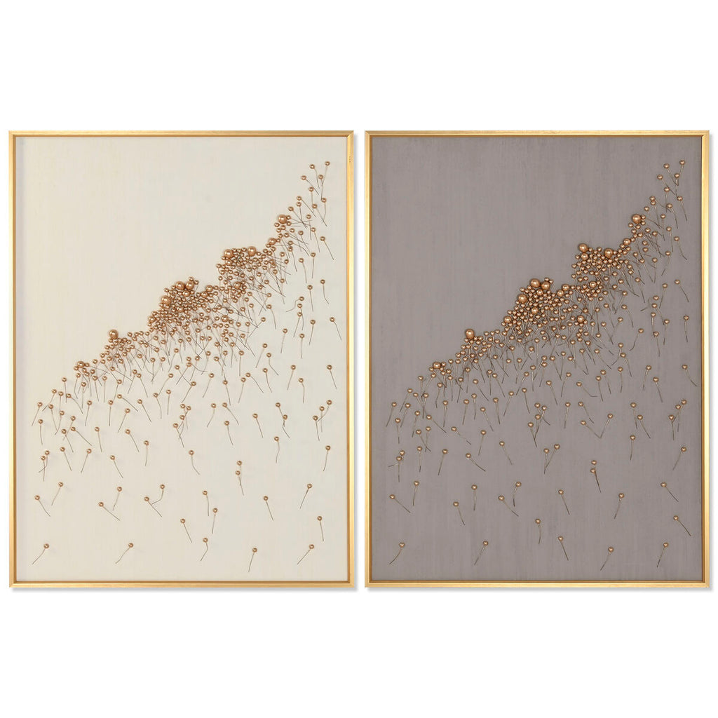 Lienzo decorativo 3D de poliestireno beige y gris, 90 x 120 cm