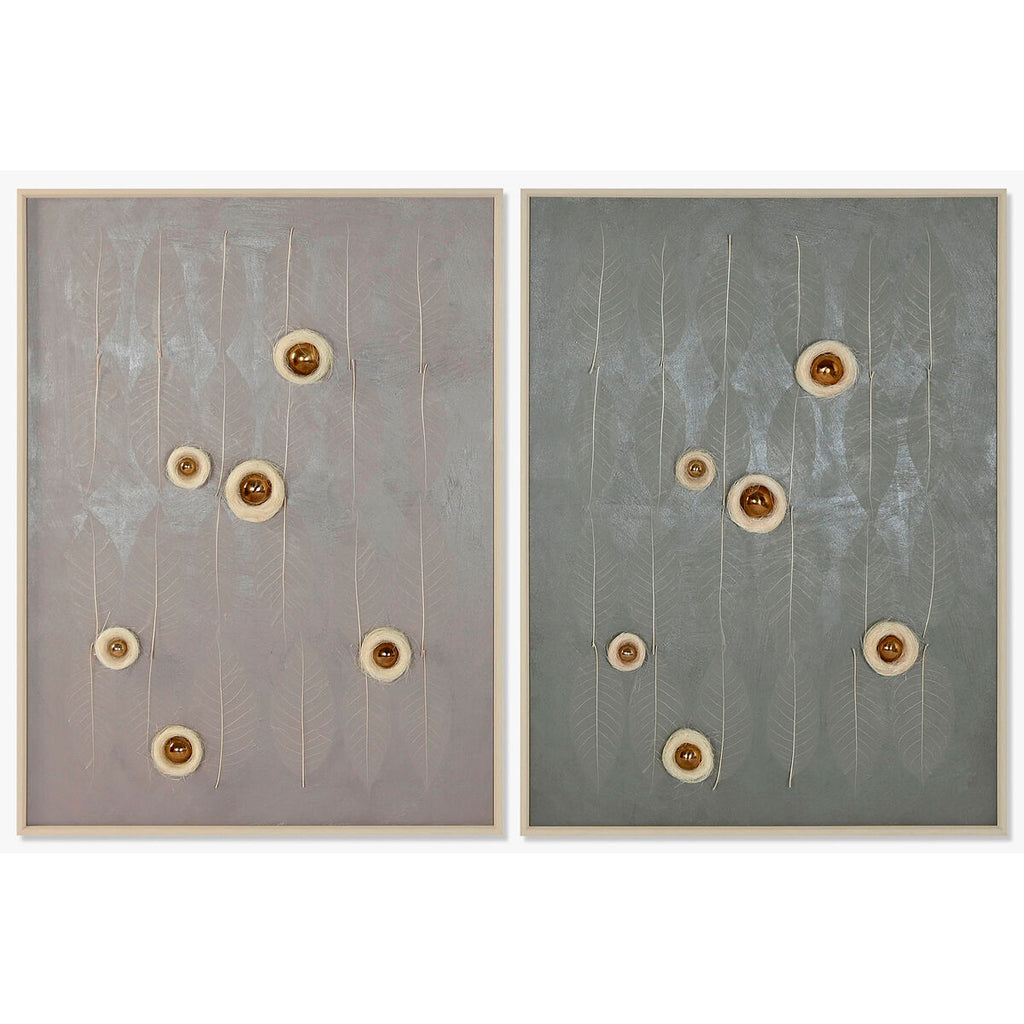 Cuadro 3D moderno verde y beige, 90 x 3,5 x 120 cm