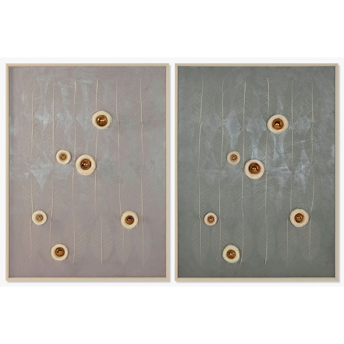 Cuadro 3D moderno verde y beige, 90 x 3,5 x 120 cm