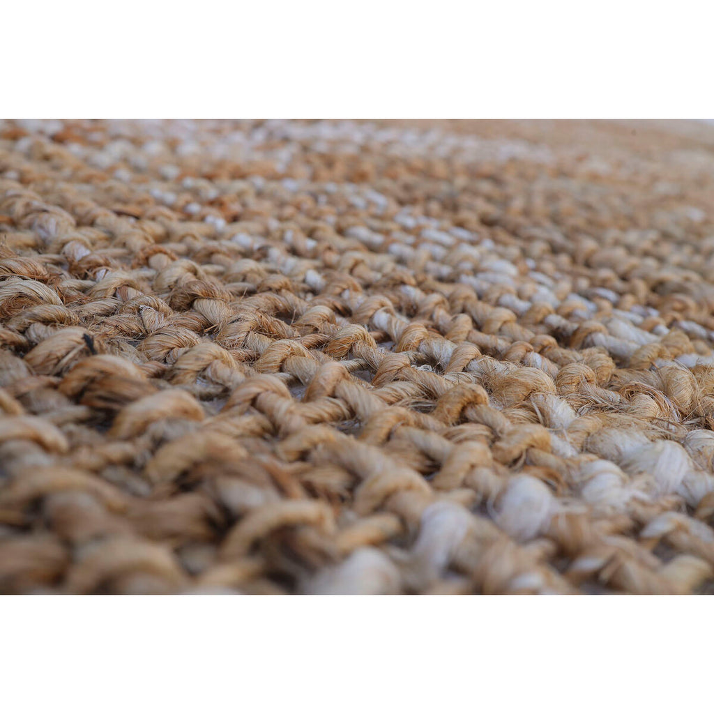 Alfombra boho de yute marrón antideslizante, 140 x 200 cm — imagen 2