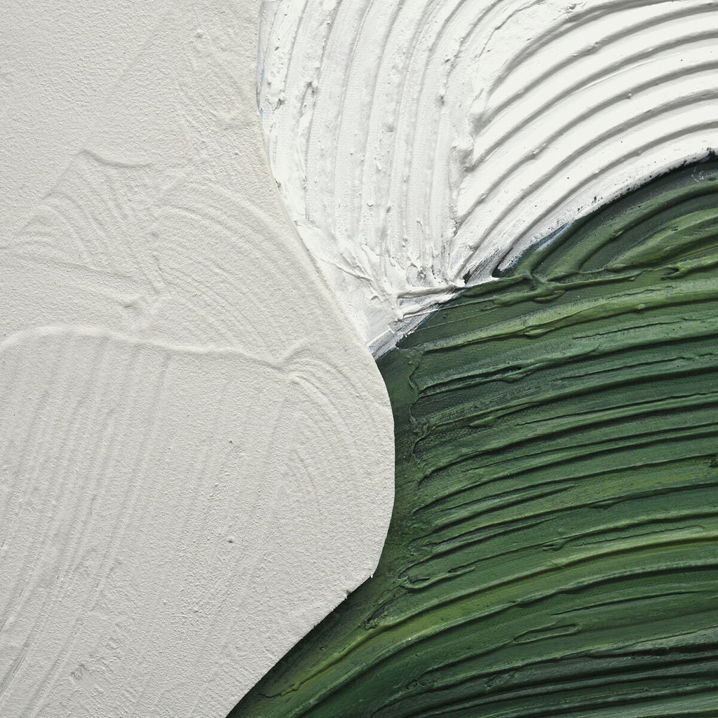 Cuadro lienzo pintado a mano en resina, verde y dorado, 80x120 — imagen 4