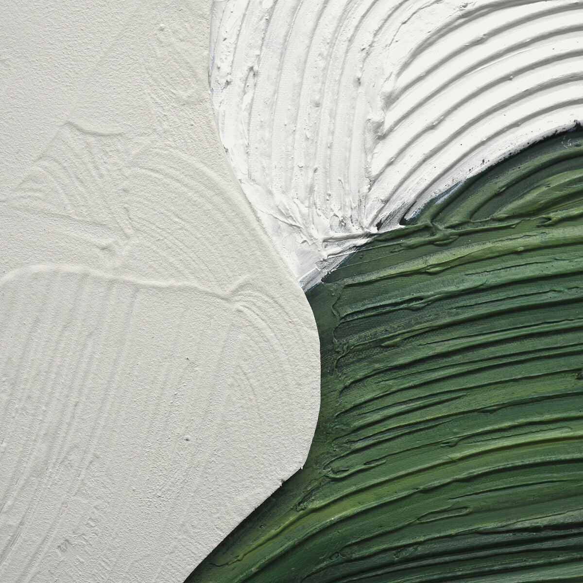 Cuadro lienzo pintado a mano en resina, verde y dorado, 80x120 — imagen 4