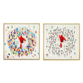 Cuadro moderno con hombre pintado a mano, rojo, 80 x 3,5 x 80 cm