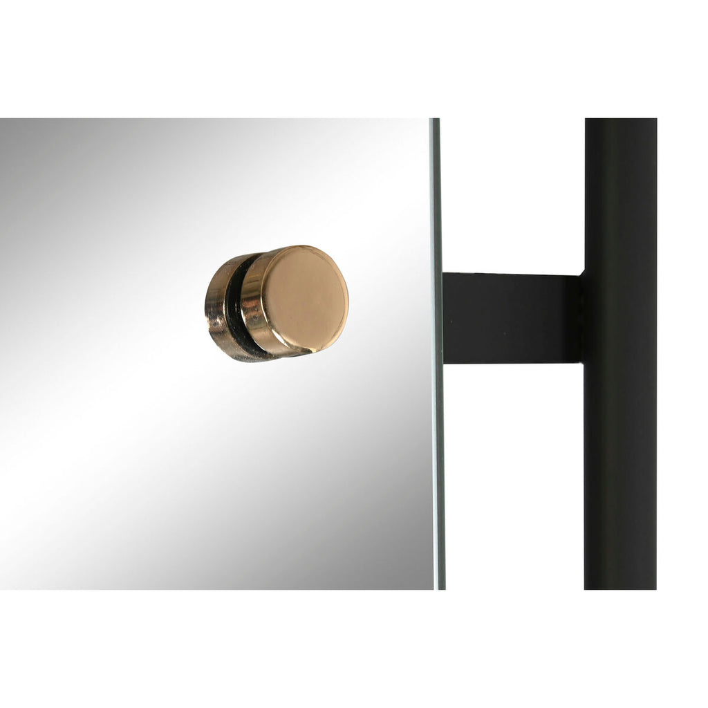 Espejo de pared de cristal y hierro, negro y dorado — imagen 2