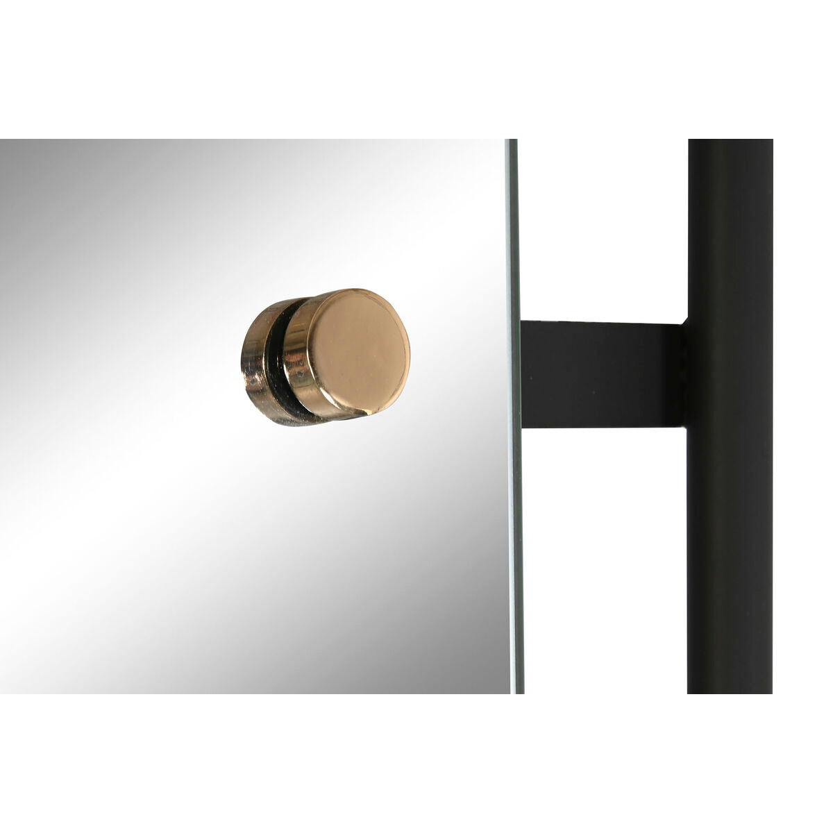 Espejo de pared de cristal y hierro, negro y dorado — imagen 2