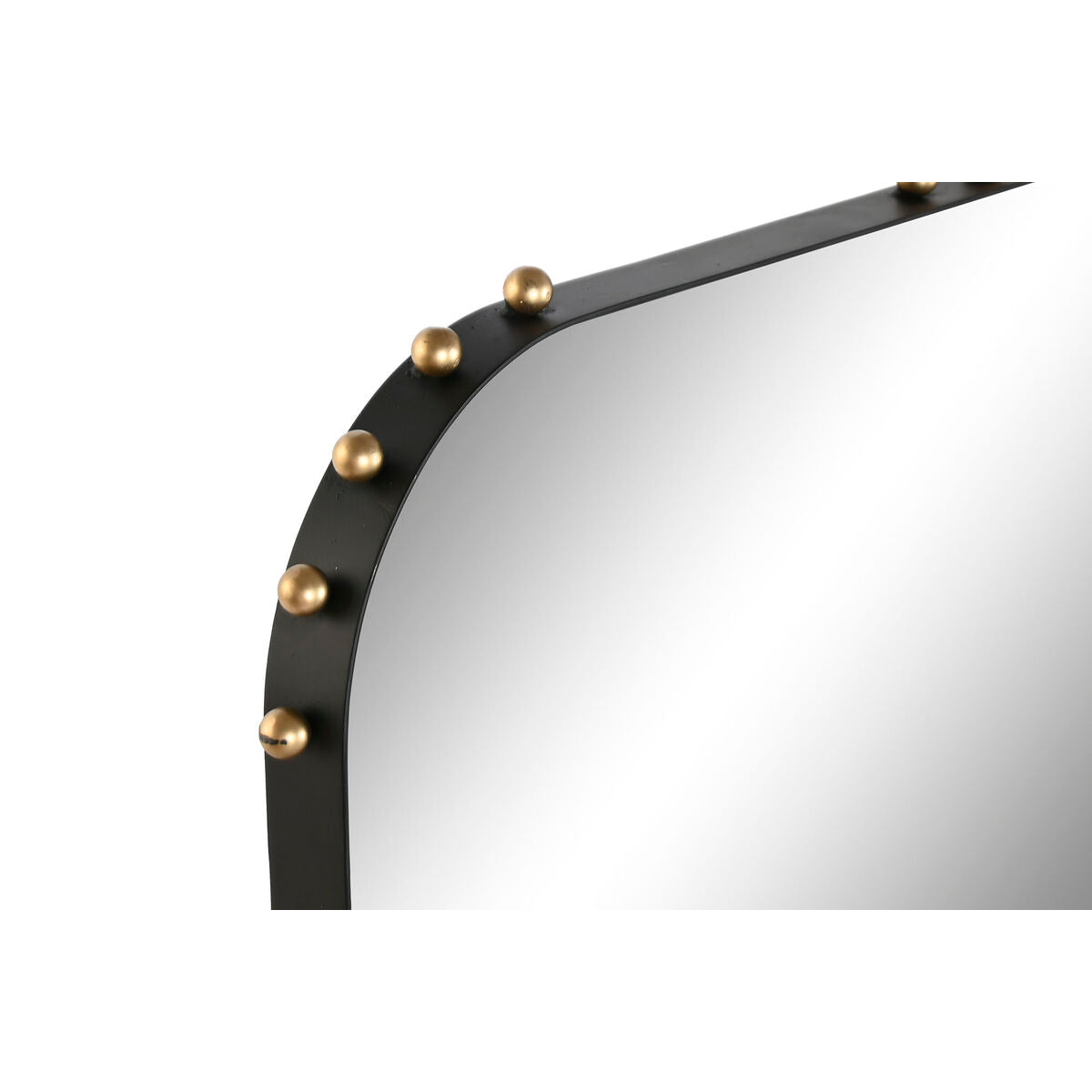 Espejo de pared de cristal y hierro, negro y dorado, diseño moderno