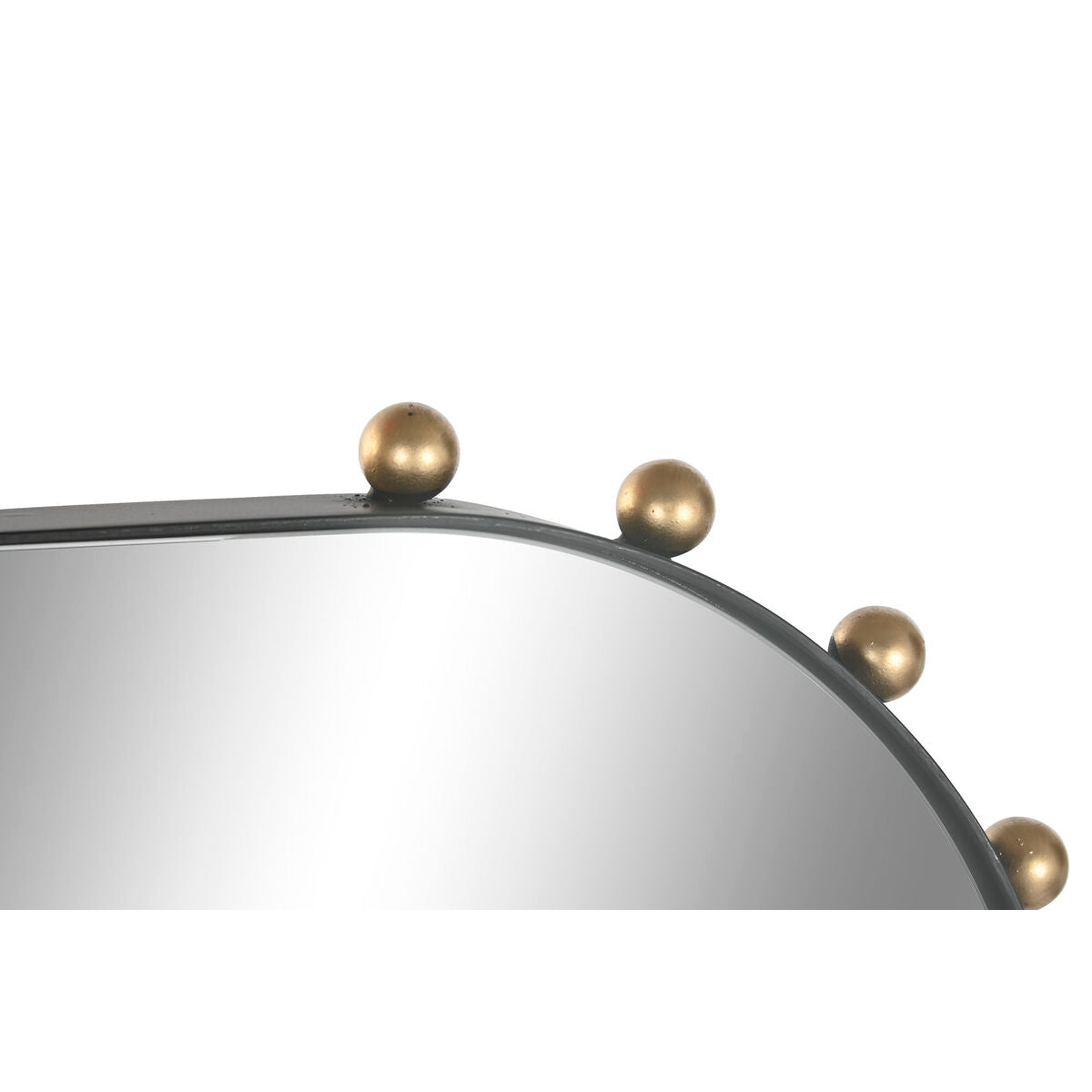Espejo de pared de cristal y hierro, negro y dorado, diseño moderno — imagen 2