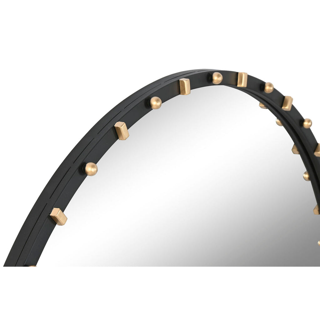 Espejo de pared moderno negro y dorado, 90 x 3,5 x 90 cm
