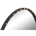Espejo de pared moderno negro y dorado, 90 x 3,5 x 90 cm