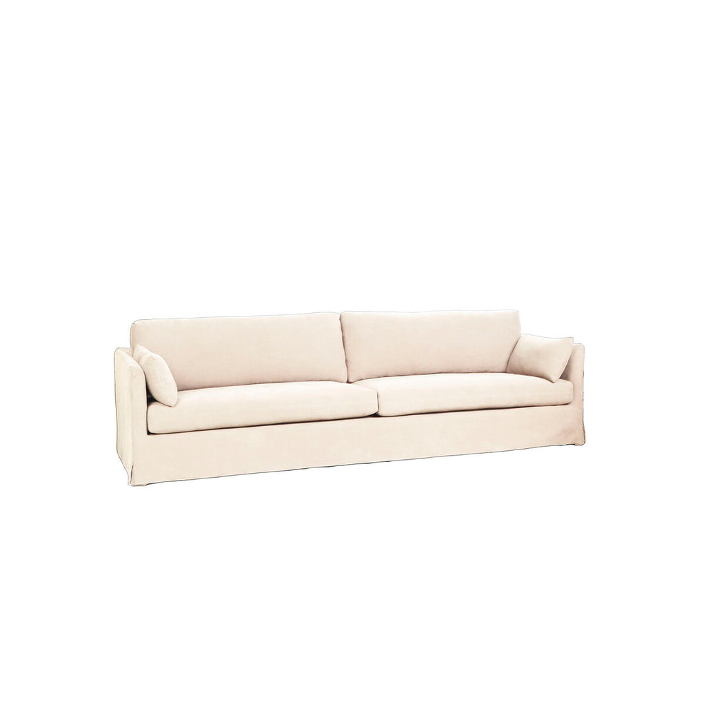 Sofá urbano beige de algodón y lino, 270 x 86 x 80 cm