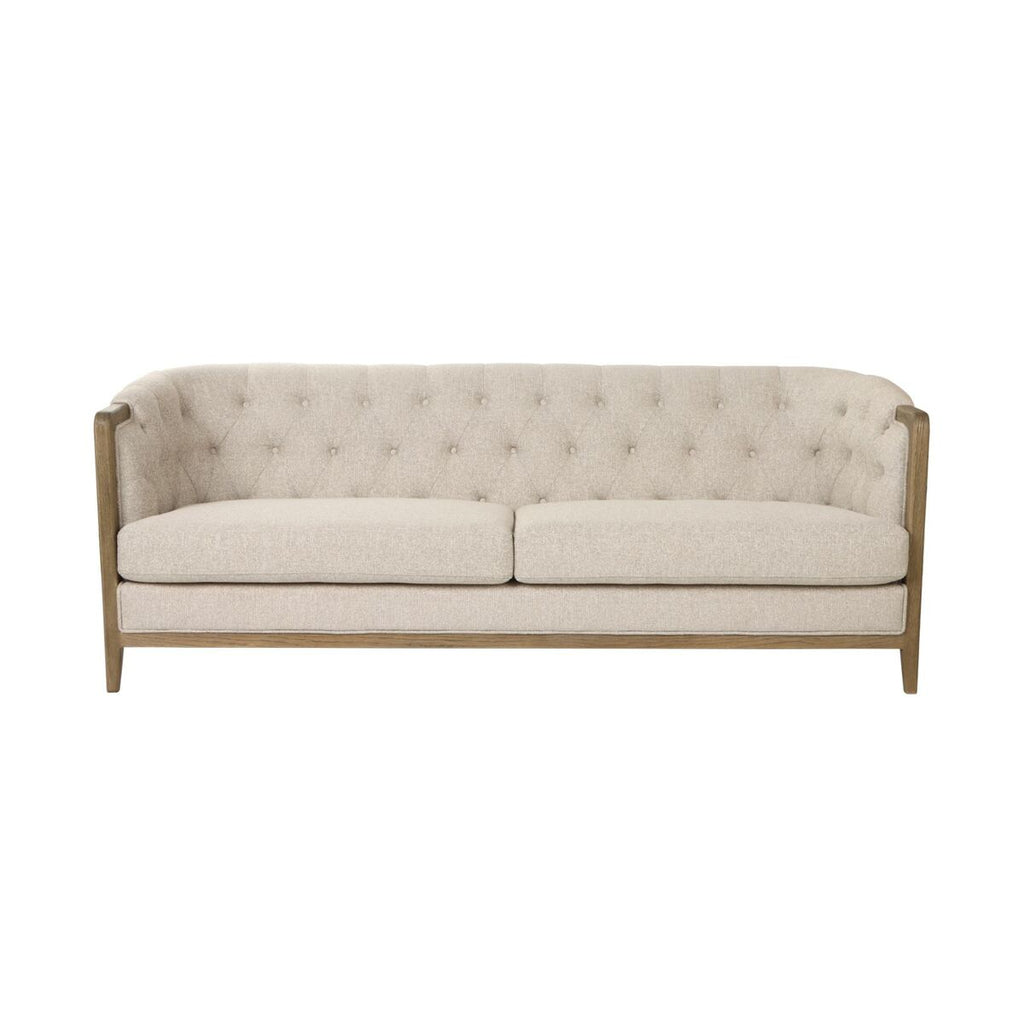 Sofá urbano beige de fresno, 3 plazas, 207 x 84 x 76 cm — imagen 2