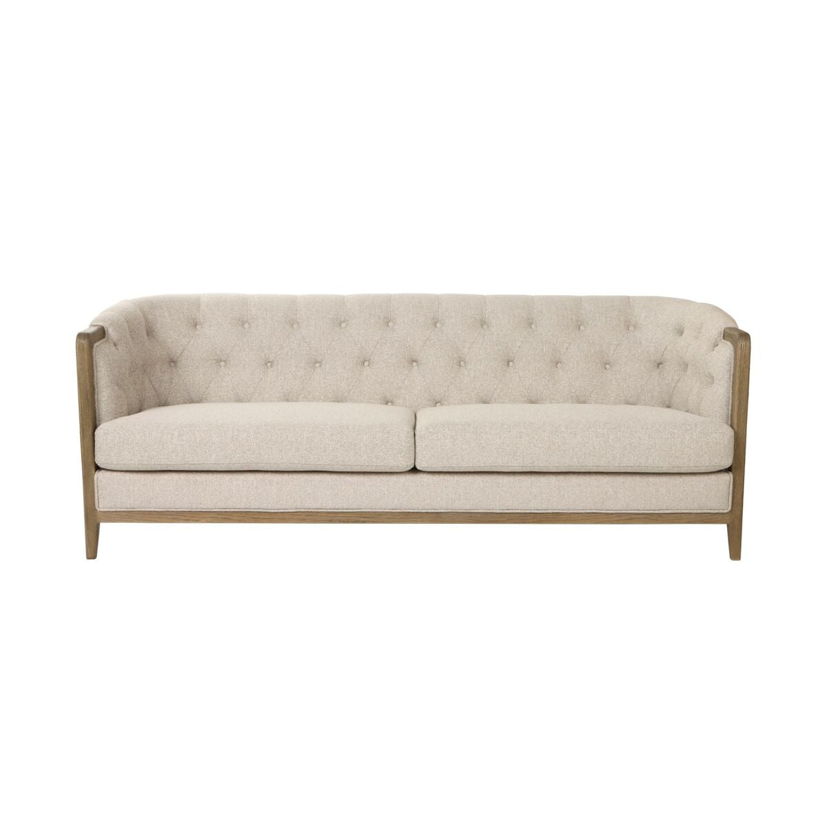 Sofá urbano beige de fresno, 3 plazas, 207 x 84 x 76 cm — imagen 2