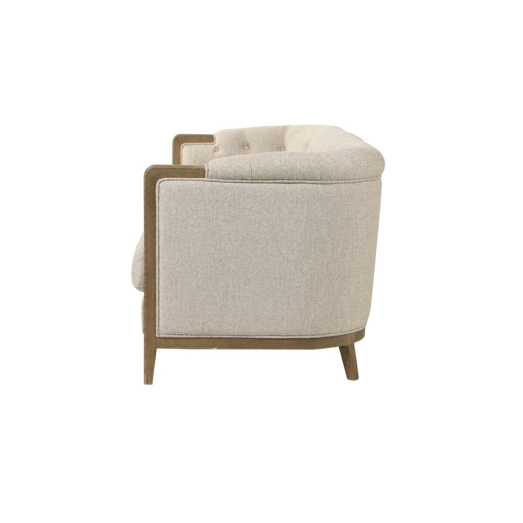 Sofá urbano beige de fresno, 3 plazas, 207 x 84 x 76 cm — imagen 3