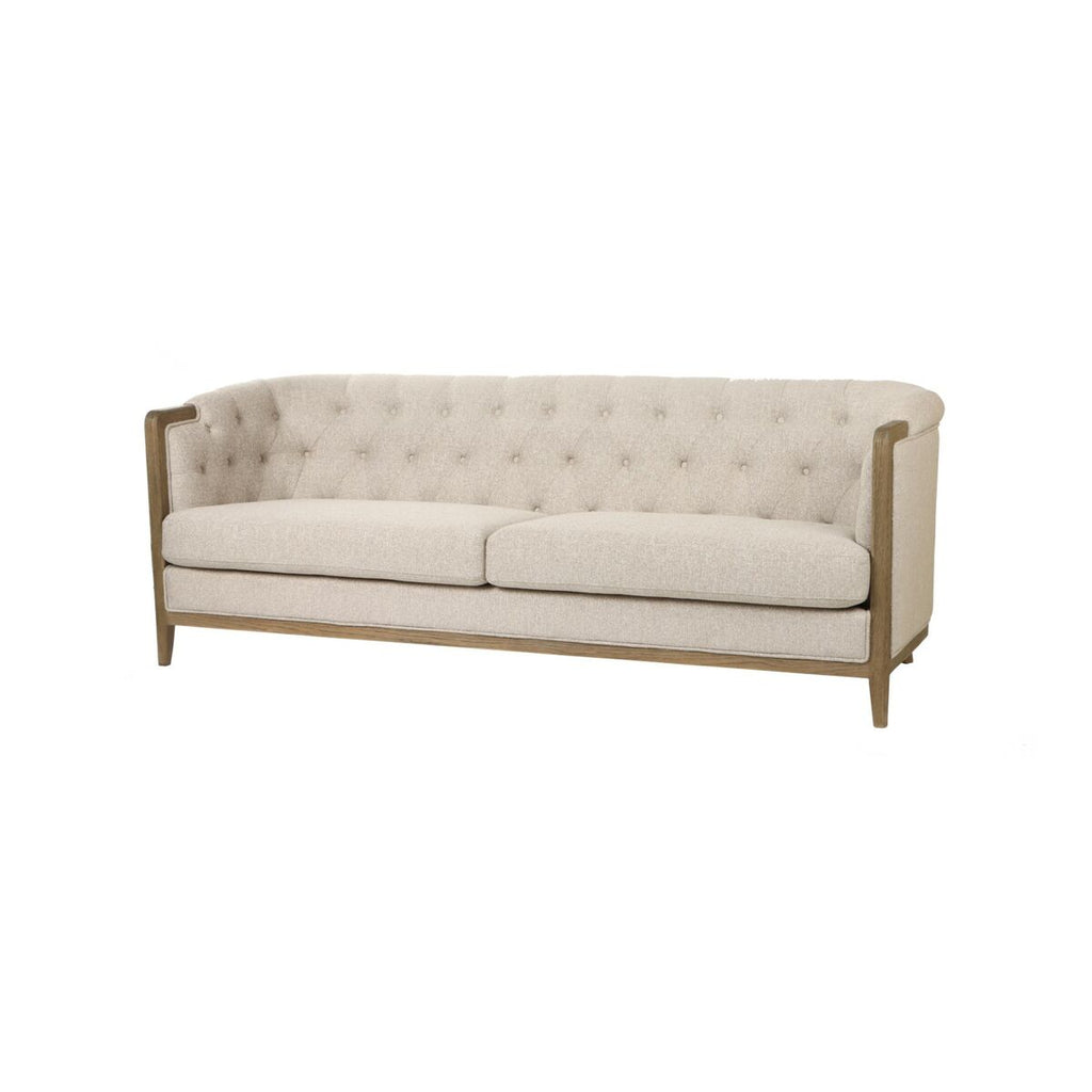 Sofá urbano beige de fresno, 3 plazas, 207 x 84 x 76 cm — imagen 5