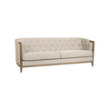 Sofá urbano beige de fresno, 3 plazas, 207 x 84 x 76 cm