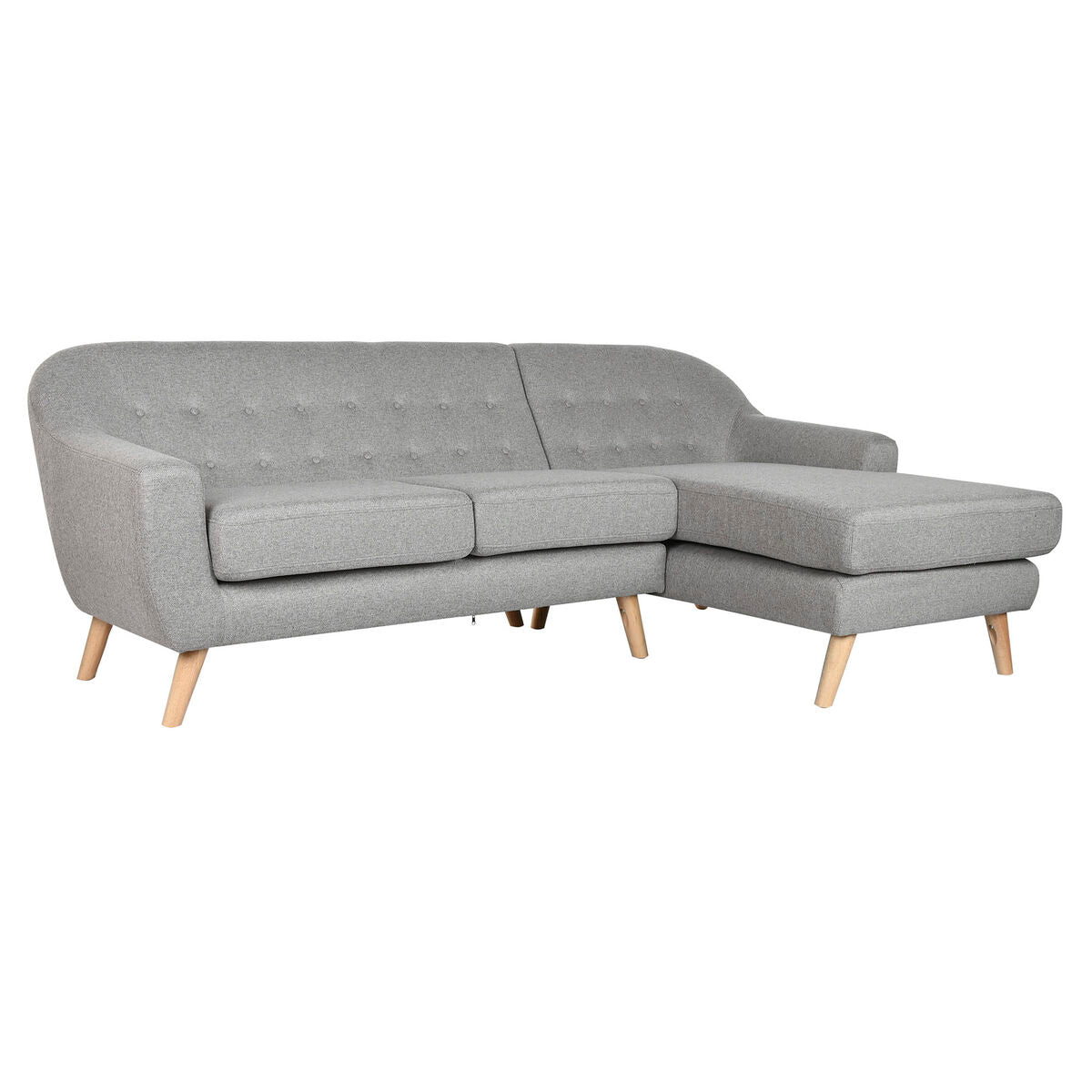 Sofá chaise longue tapizado en poliéster, diseño Scandi, 226 cm — imagen 8