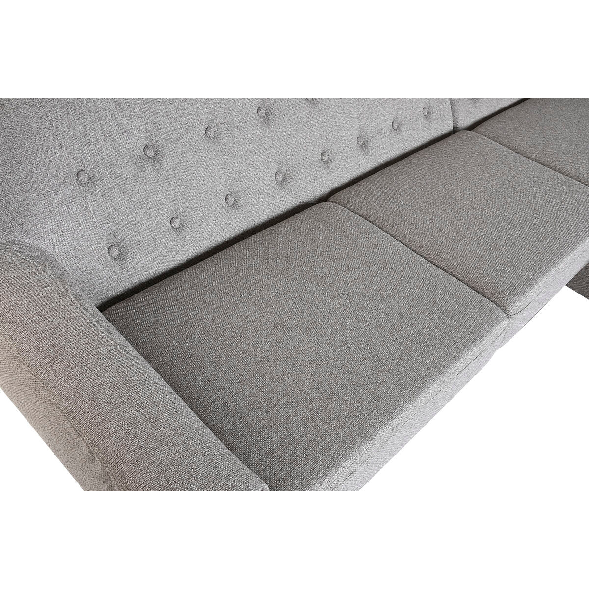 Sofá chaise longue tapizado en poliéster, diseño Scandi, 226 cm — imagen 2