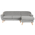 Sofá chaise longue tapizado en poliéster, diseño Scandi, 226 cm