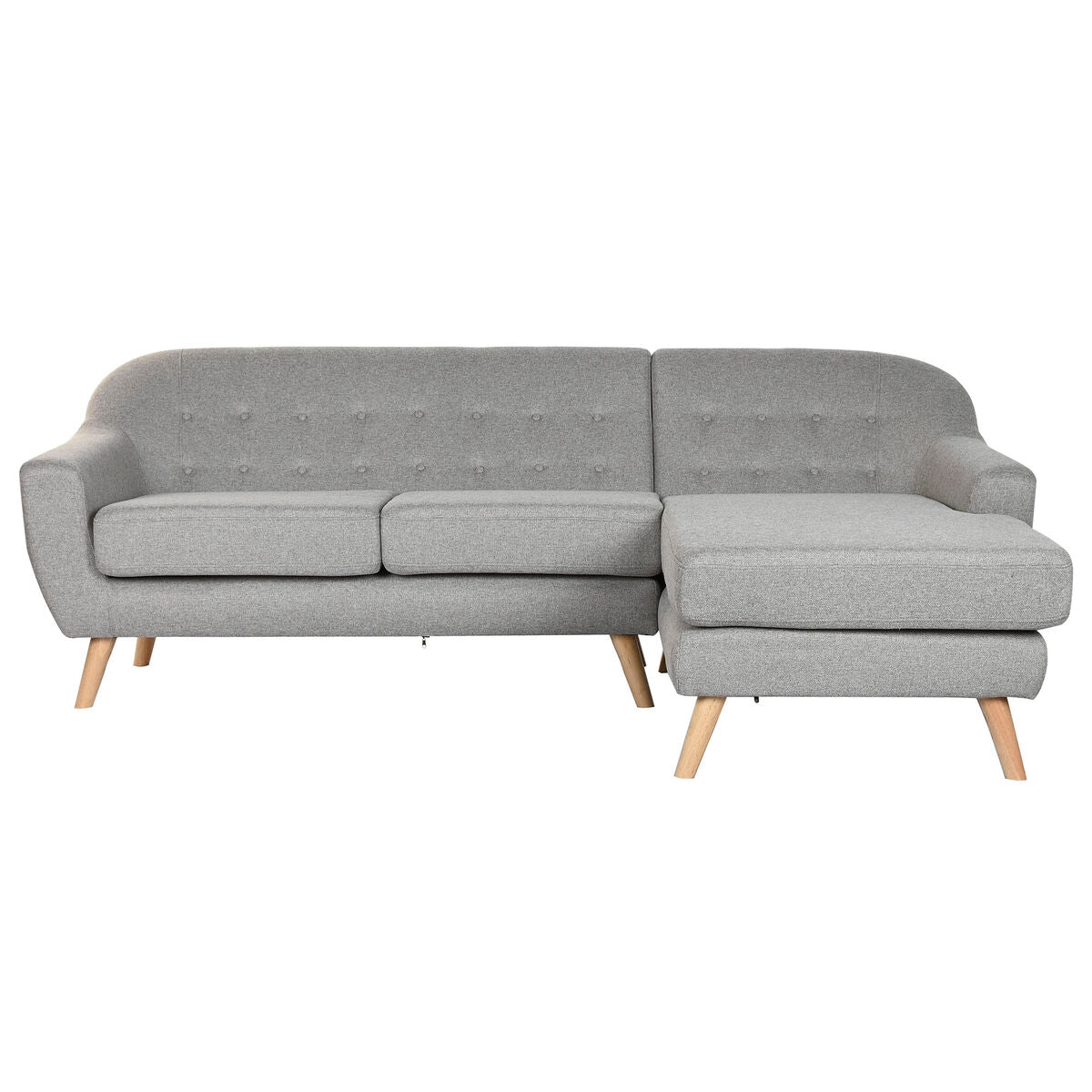 Sofá chaise longue tapizado en poliéster, diseño Scandi, 226 cm
