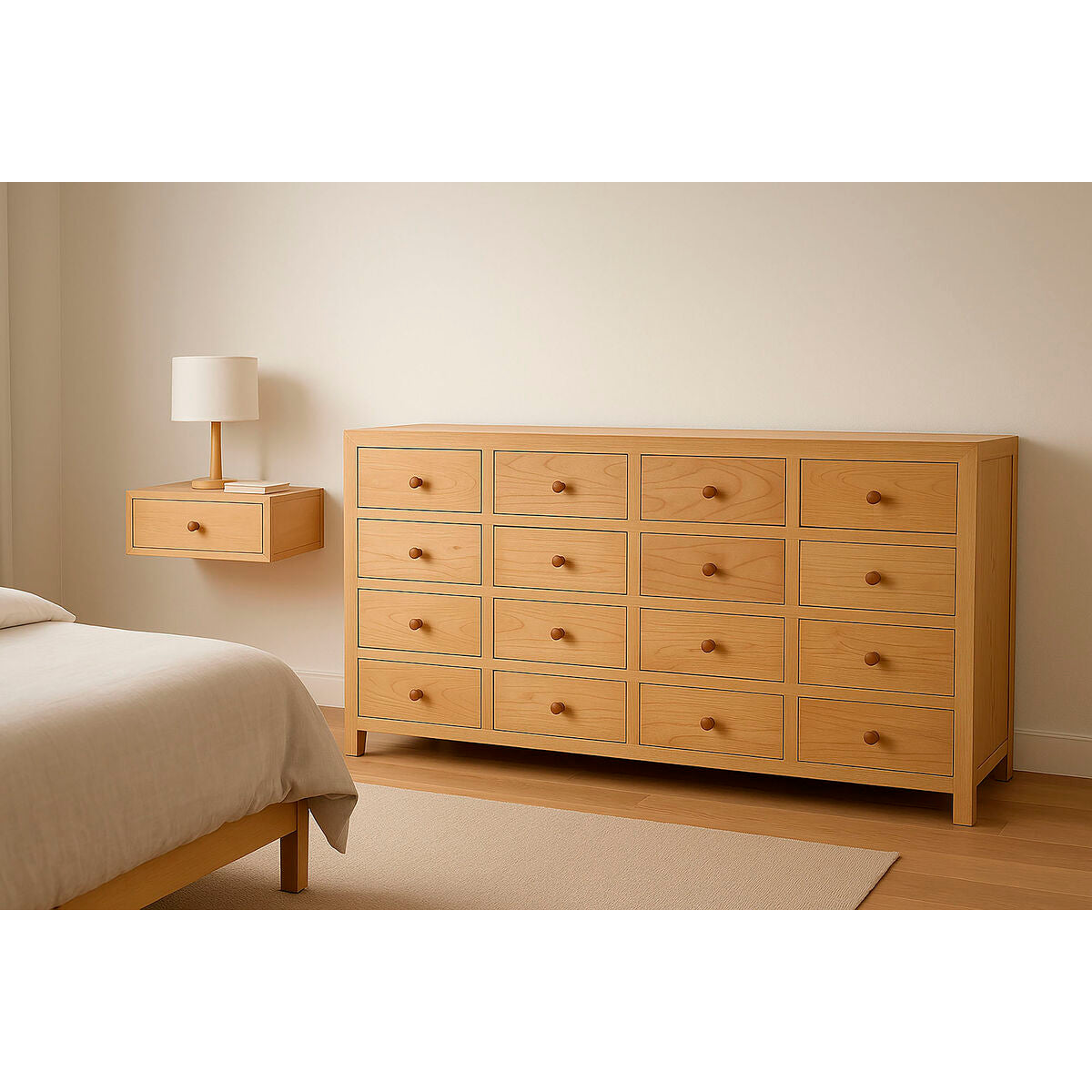 Cajonera marrón de madera de mindi, 170 x 40 x 88 cm — imagen 2