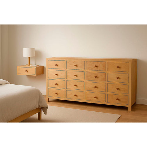Cajonera marrón de madera de mindi, 170 x 40 x 88 cm — imagen 2
