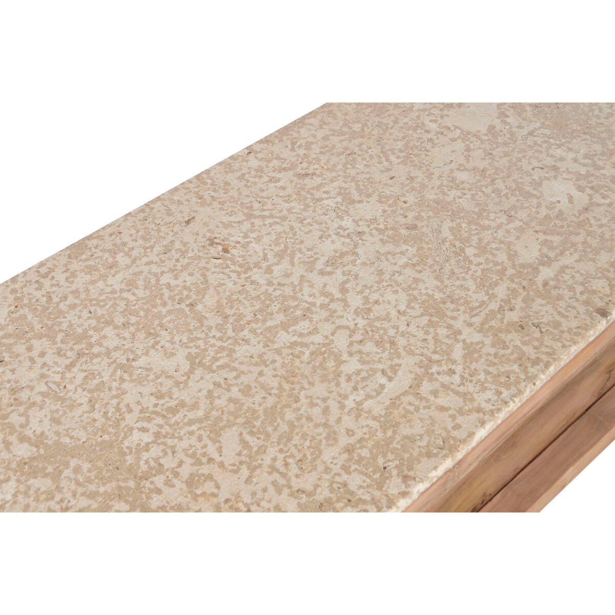 Mesa de centro de mármol y madera reciclada, marrón, 120 x 60 x 40 cm — imagen 4