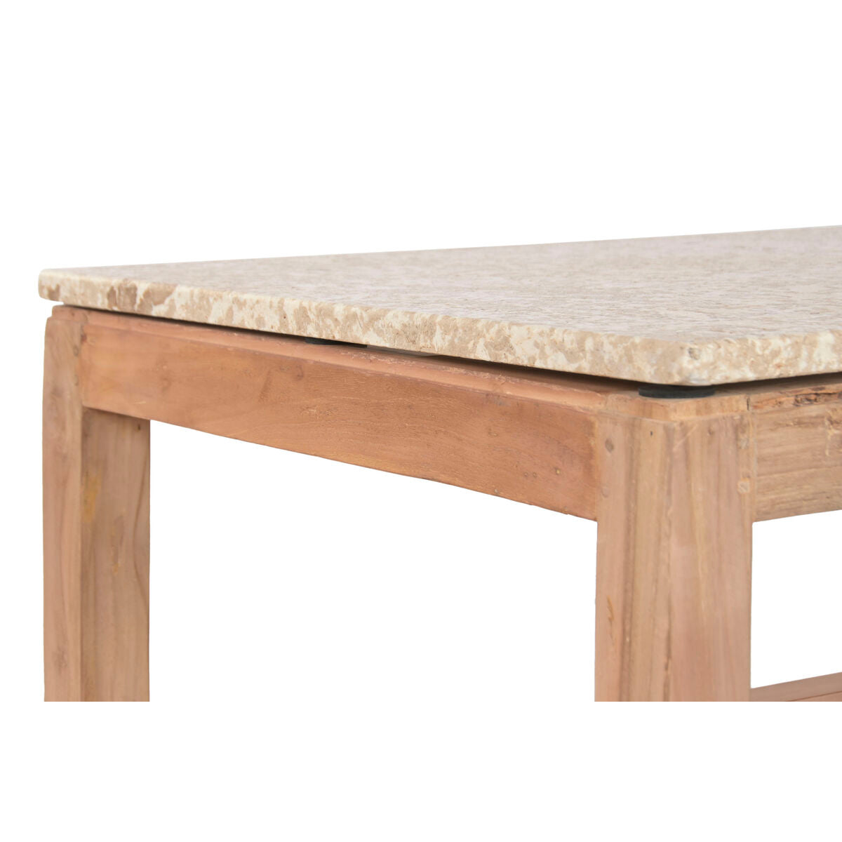 Mesa de centro de mármol y madera reciclada, marrón, 120 x 60 x 40 cm — imagen 5