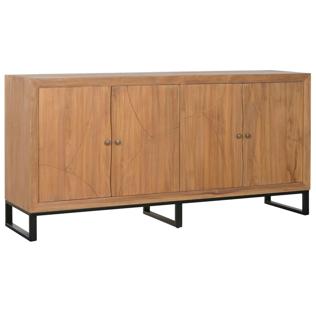 Aparador de teca y madera MDF, estilo tropical, 180 x 40 x 85 cm