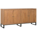 Aparador de teca y madera MDF, estilo tropical, 180 x 40 x 85 cm