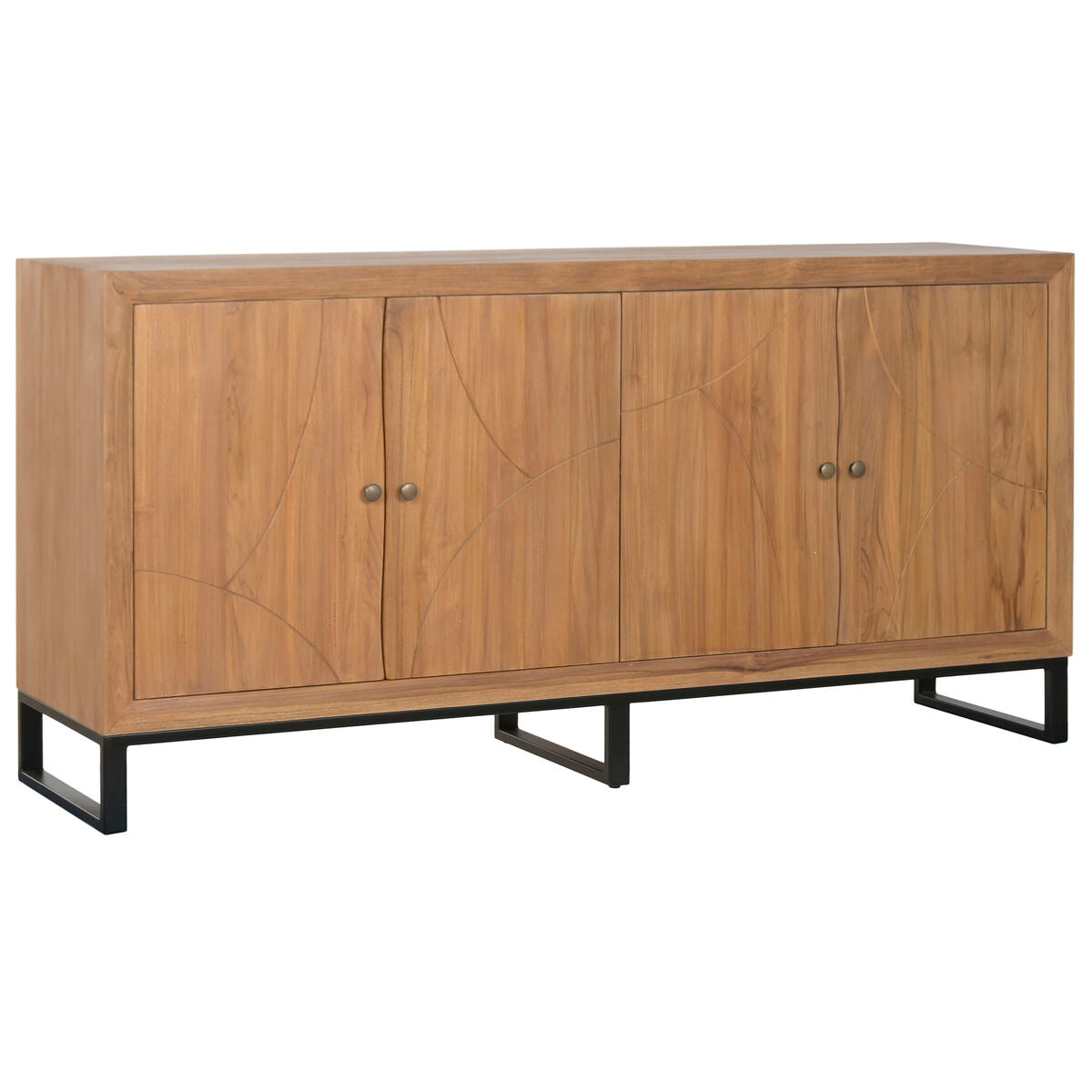 Aparador de teca y madera MDF, estilo tropical, 180 x 40 x 85 cm