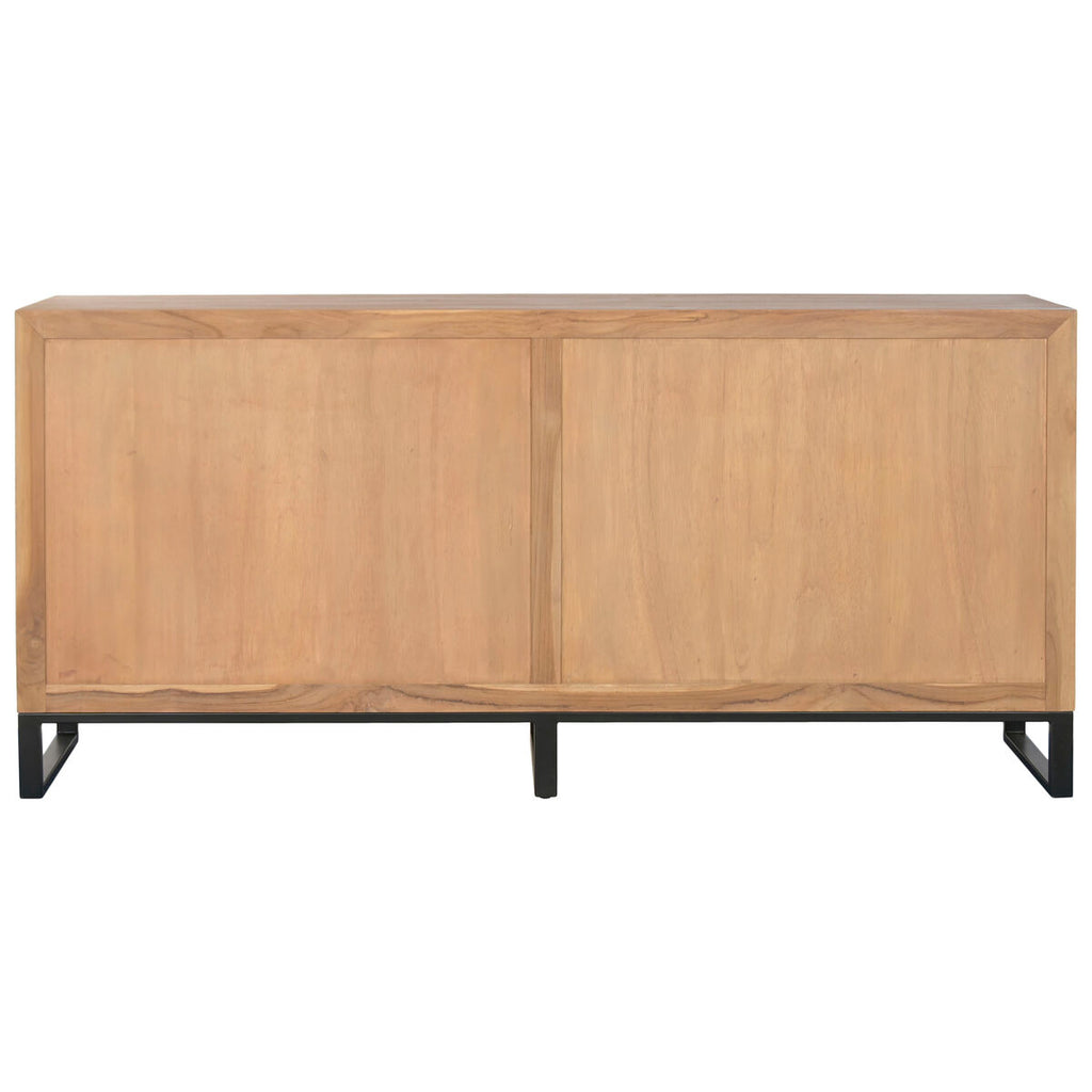 Aparador de teca y madera MDF, estilo tropical, 180 x 40 x 85 cm — imagen 9