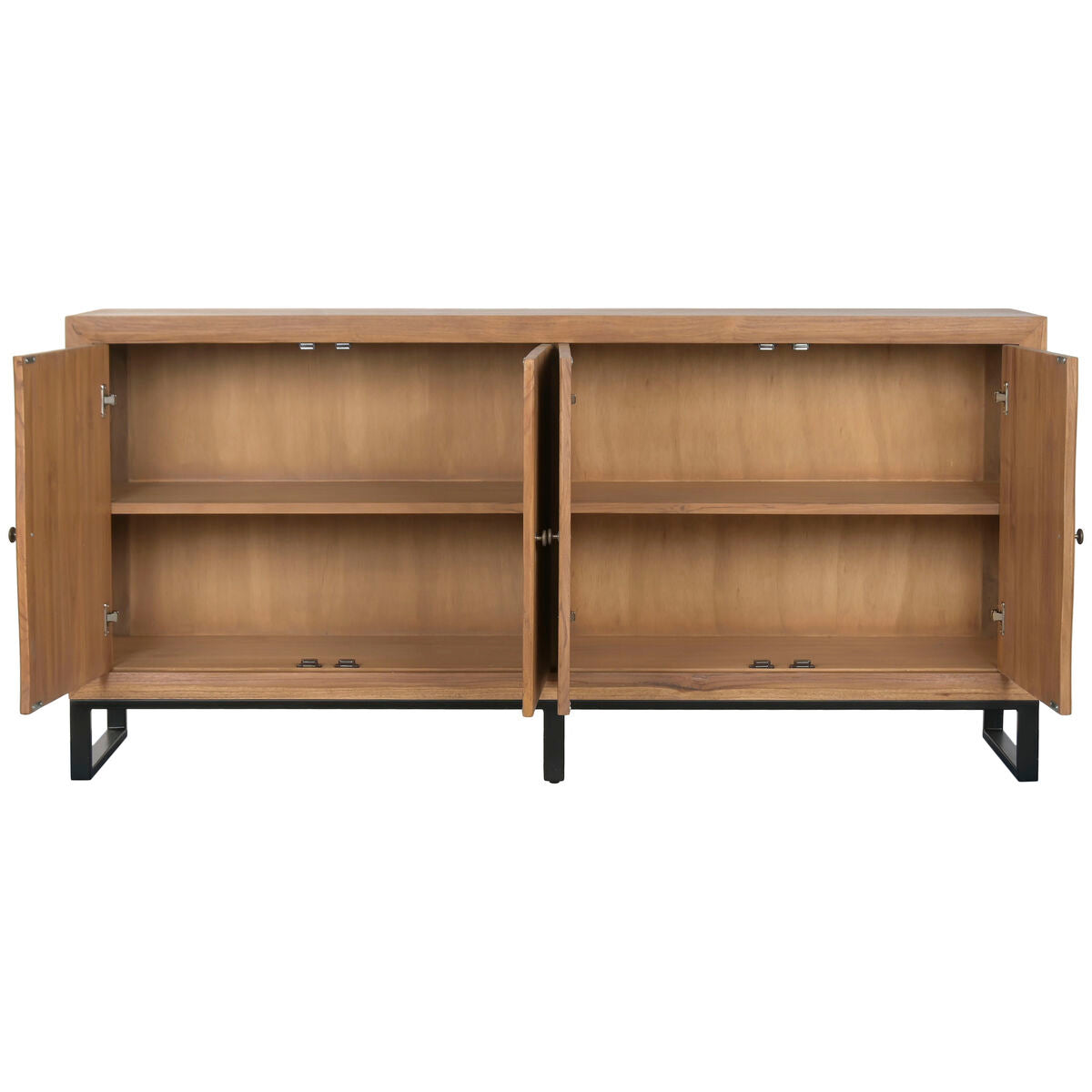 Aparador de teca y madera MDF, estilo tropical, 180 x 40 x 85 cm — imagen 10