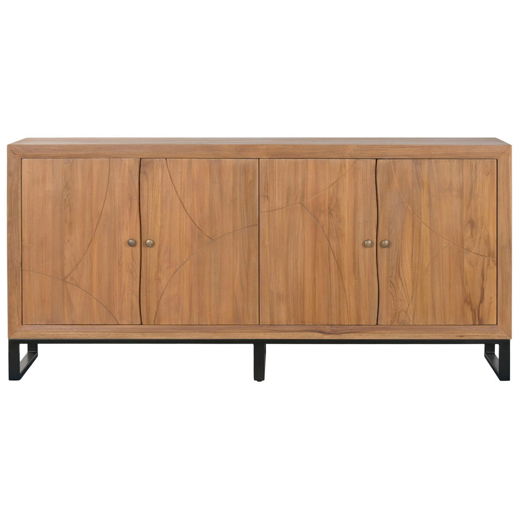 Aparador de teca y madera MDF, estilo tropical, 180 x 40 x 85 cm — imagen 8