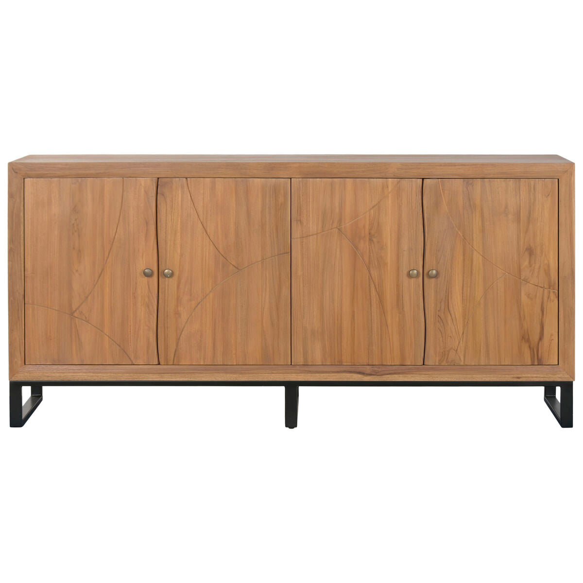 Aparador de teca y madera MDF, estilo tropical, 180 x 40 x 85 cm — imagen 8