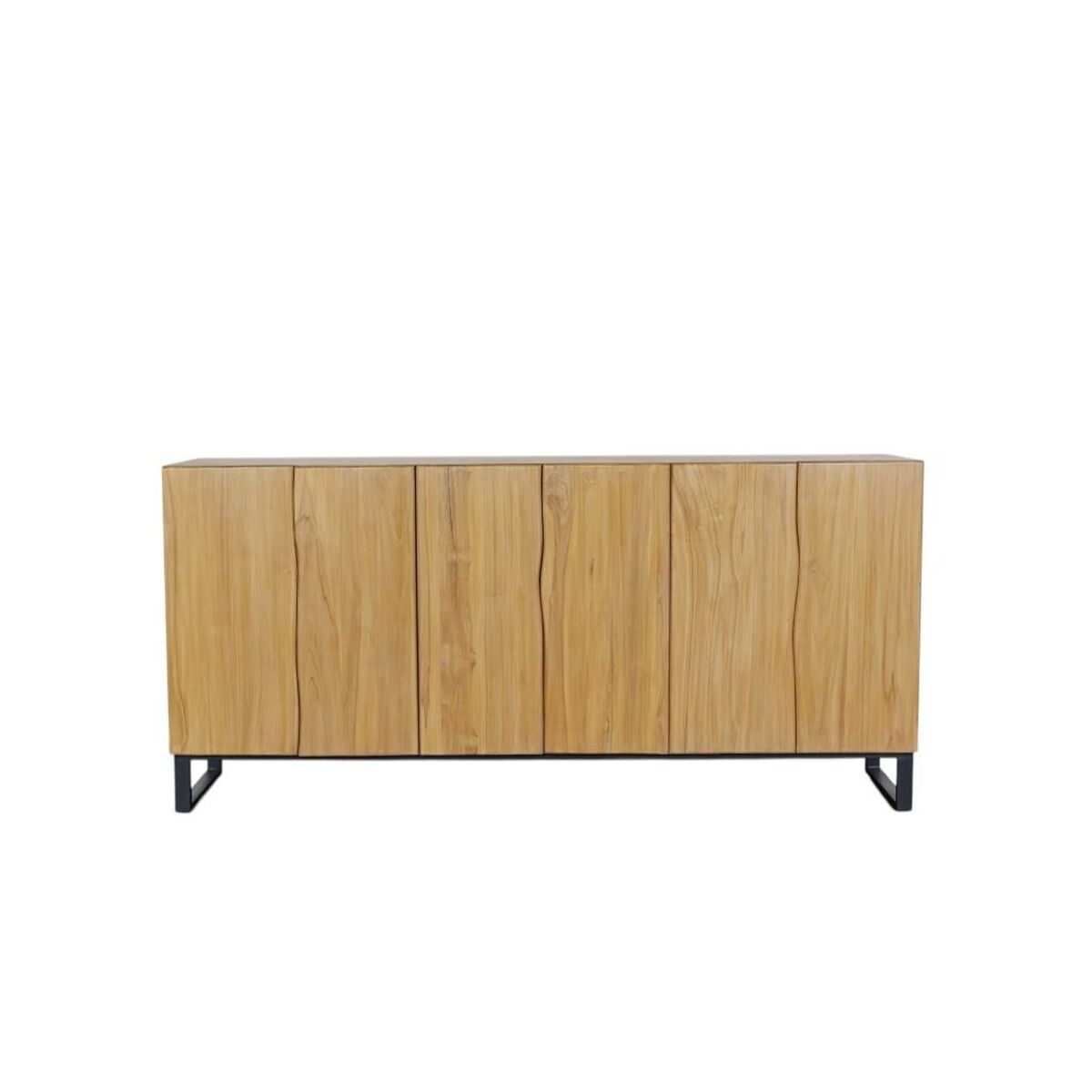 Aparador tropical de metal y teca, 6 puertas, 180 x 40 x 85 cm — imagen 2