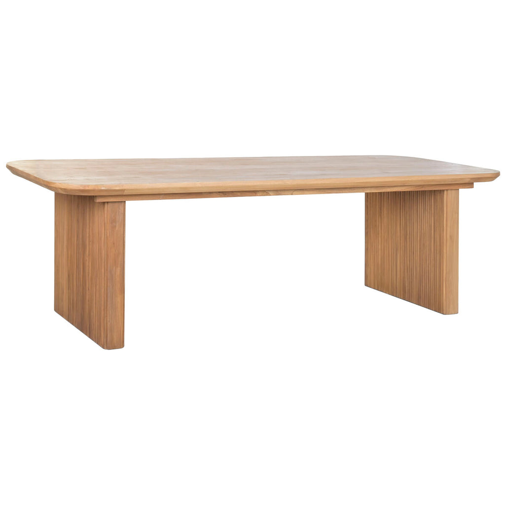 Mesa de comedor de teca de diseño natural, 250 cm
