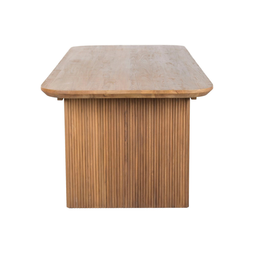 Mesa de comedor de teca de diseño natural, 250 cm — imagen 3