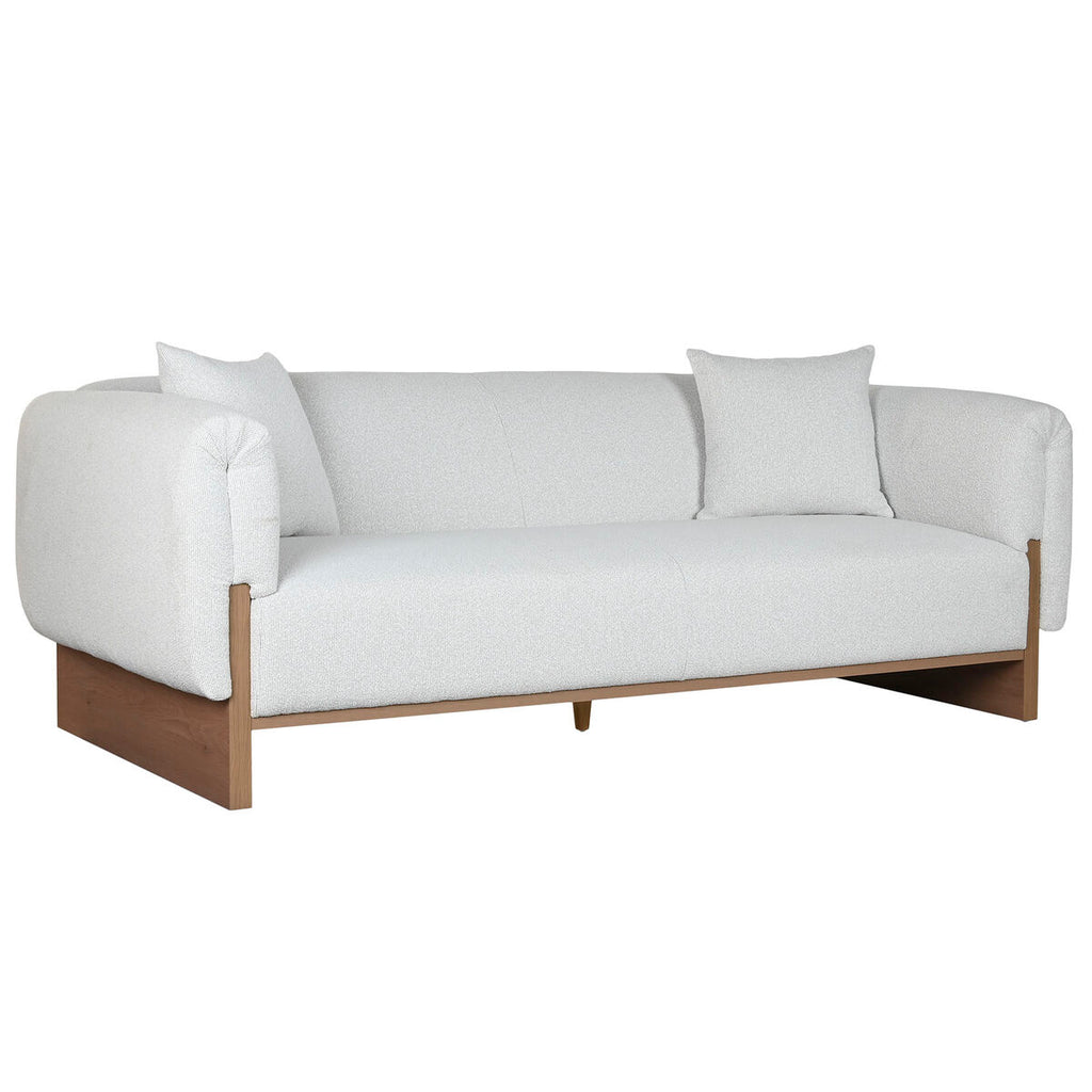 Sofá tapizado en poliéster, marrón y gris, estilo Scandi