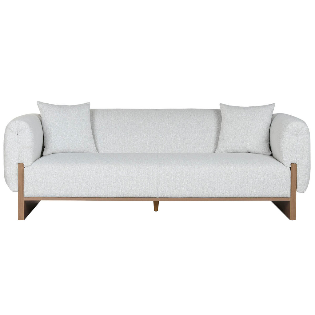 Sofá tapizado en poliéster, marrón y gris, estilo Scandi — imagen 10