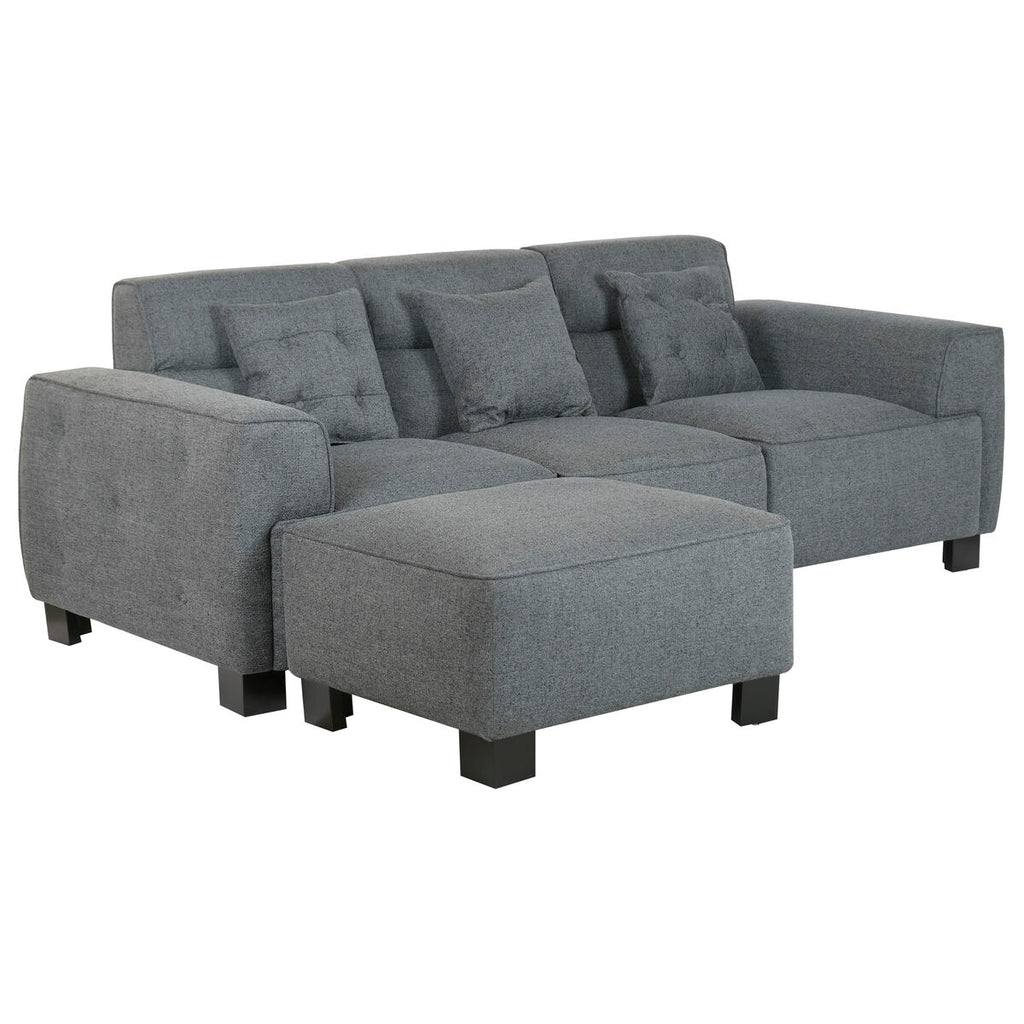 Sofá modular tapizado en poliéster gris oscuro — imagen 10