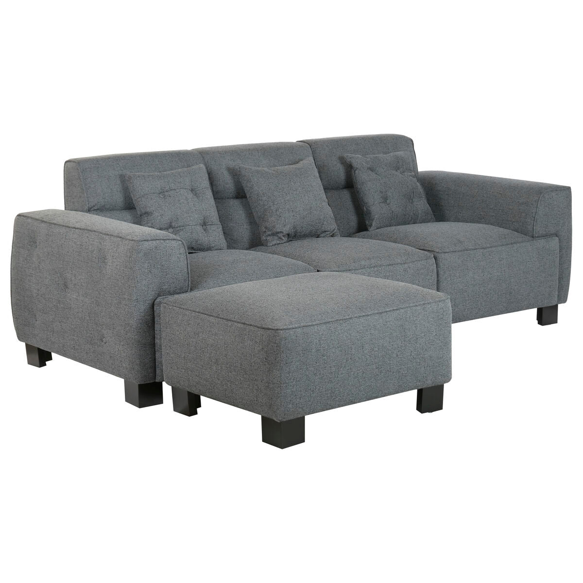 Sofá modular tapizado en poliéster gris oscuro — imagen 10
