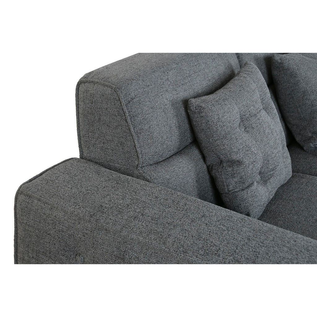 Sofá modular tapizado en poliéster gris oscuro — imagen 4