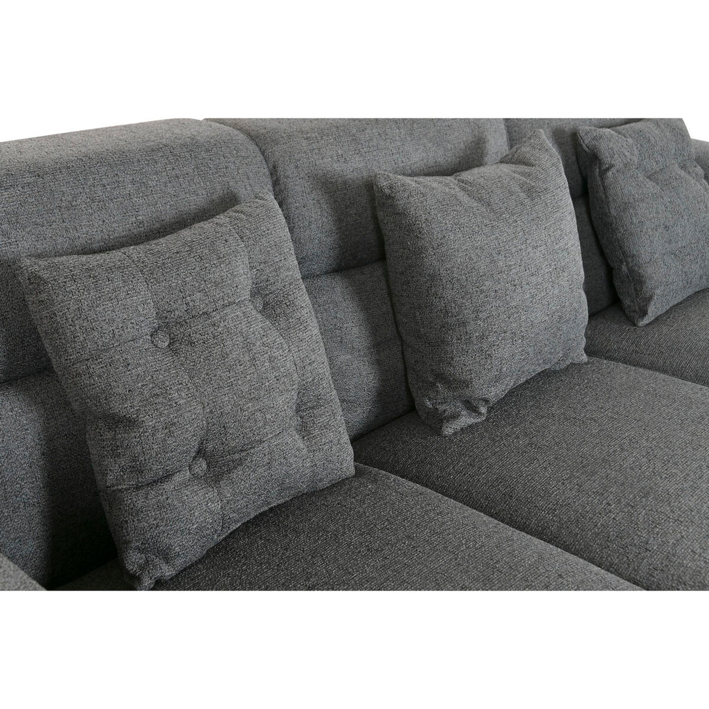 Sofá modular tapizado en poliéster gris oscuro — imagen 7