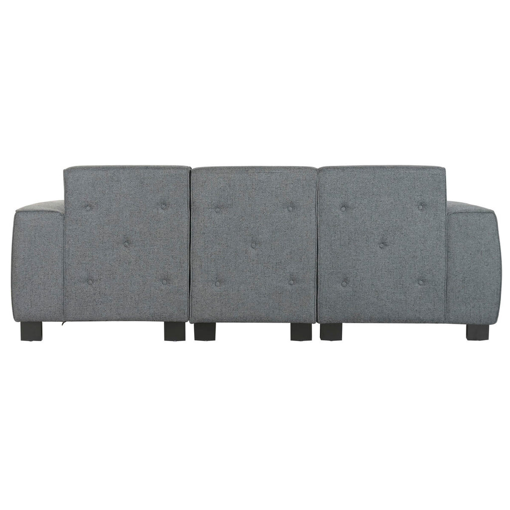 Sofá modular tapizado en poliéster gris oscuro — imagen 2