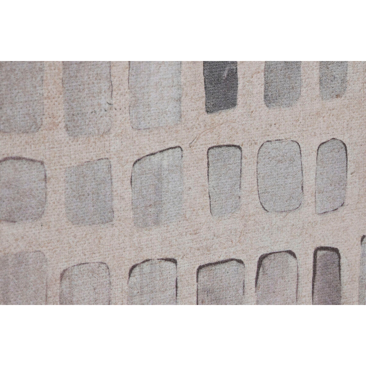 Cuadro 3D de yute y poliestireno, blanco y beige, 90 x 120 cm — imagen 3