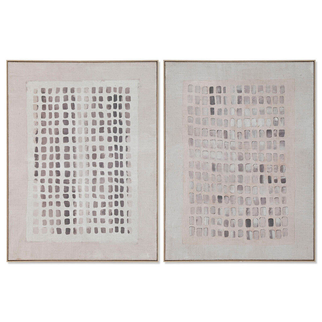 Cuadro 3D de yute y poliestireno, blanco y beige, 90 x 120 cm