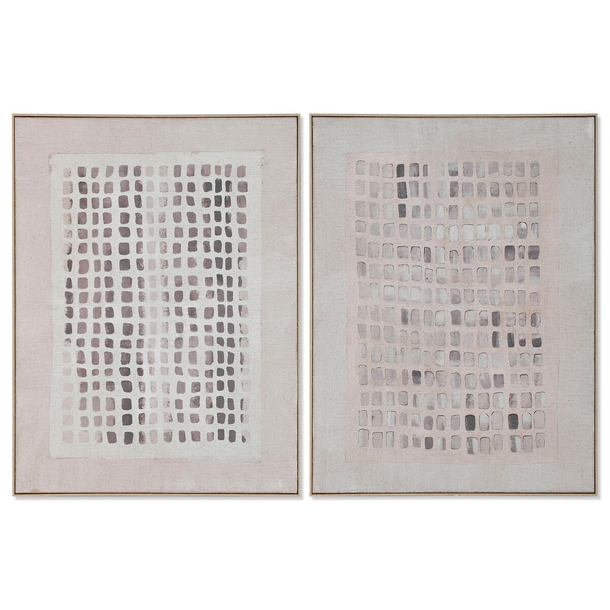 Cuadro 3D de yute y poliestireno, blanco y beige, 90 x 120 cm