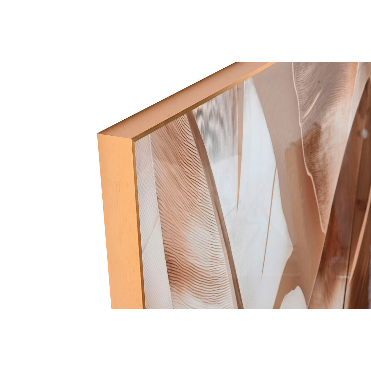 Cuadro glamour hojas marrón y dorado, 80 x 3,5 x 160 cm — imagen 2